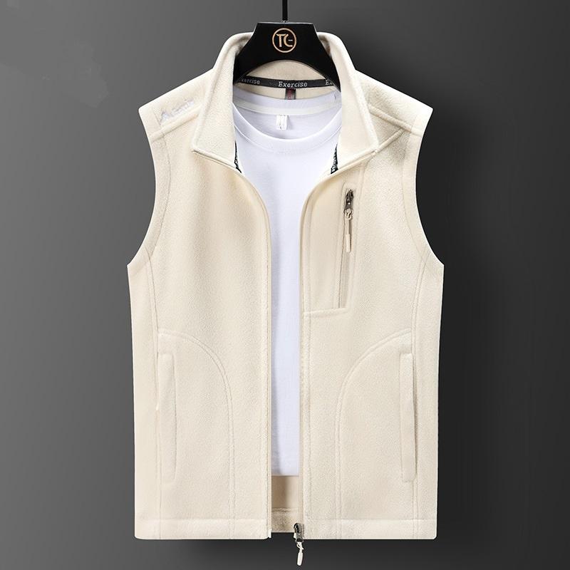 Shake Grain Velvet Vest for Women, Autumn and Winter Stand Up Collar, Double-sided Velvet Warm Vest, Shoulder, Casual Vest