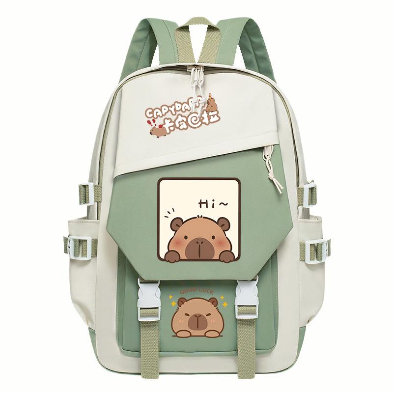 New Kapibara cute emoji print college light style primary and secondary school students spine bag