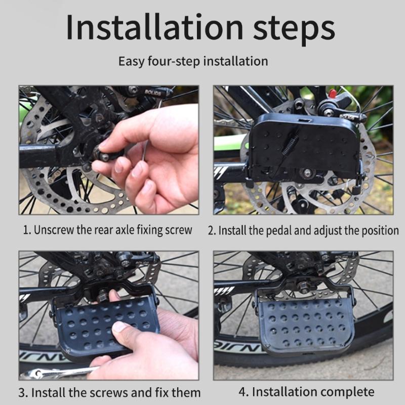 1 Pair of Bike Rear Pedals Folding Bike Pegs Footrest Steel Foot Peg For Kids Bike Bicycles Foot Plates Pedals Bike Pegs