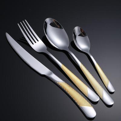 Stainless Steel Star Diamond Steak Knife & Fork Set - 2-Piece Western Tableware