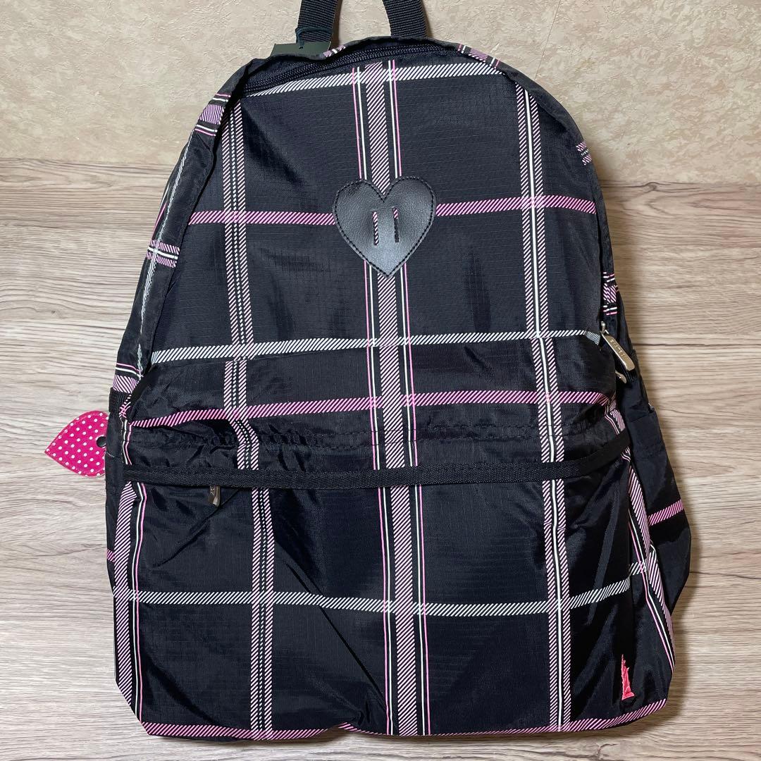 

[USED] EAST BOY Black/Pink Check Backpack