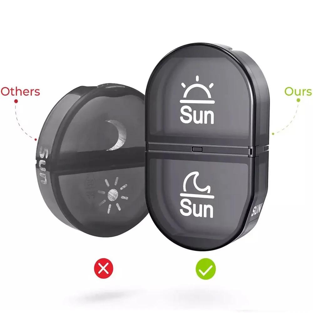 Pill Organizer 2 Times a Day Canvas Bag Pill Case Portable Weekly Large AM/PM Pill Box 7 Day Store Medication Vitamin Fish Oil