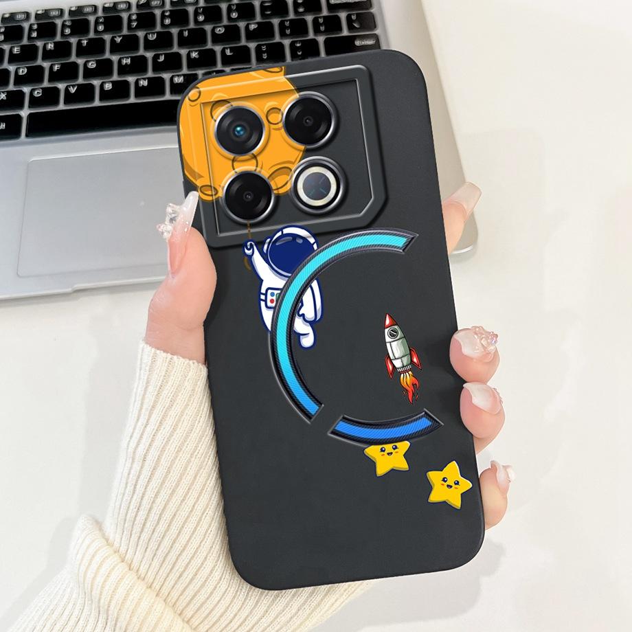 Soft Silicone TPU Matte Funda For Infinix GT 20 Pro / Infinix X6871 GT20Pro Phone Case Back Cover Astronaut Moon Night Painted