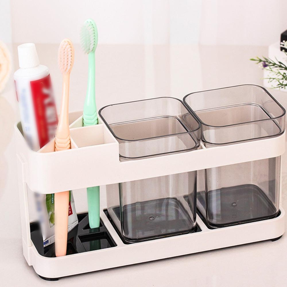 2-in-1 Toothpaste Rack Stand Multifunctional Mouthwash Cup Set Toothbrush Holder  for Men and Women