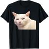 Sassy White Cat Meme TShirt Funny JudgeUnisextal Cat Face Graphic Tee Cute Cat Print Crew Neck Casual ShortSleeve for Cat Lovers