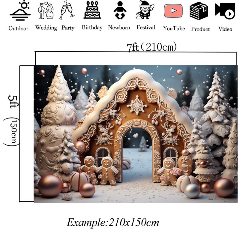 Mocsicka Christmas Photo Background Xmas Tree Snow Decors Family Holiday Party Baby Shower Boy Girl Photography Backdrops Banner142