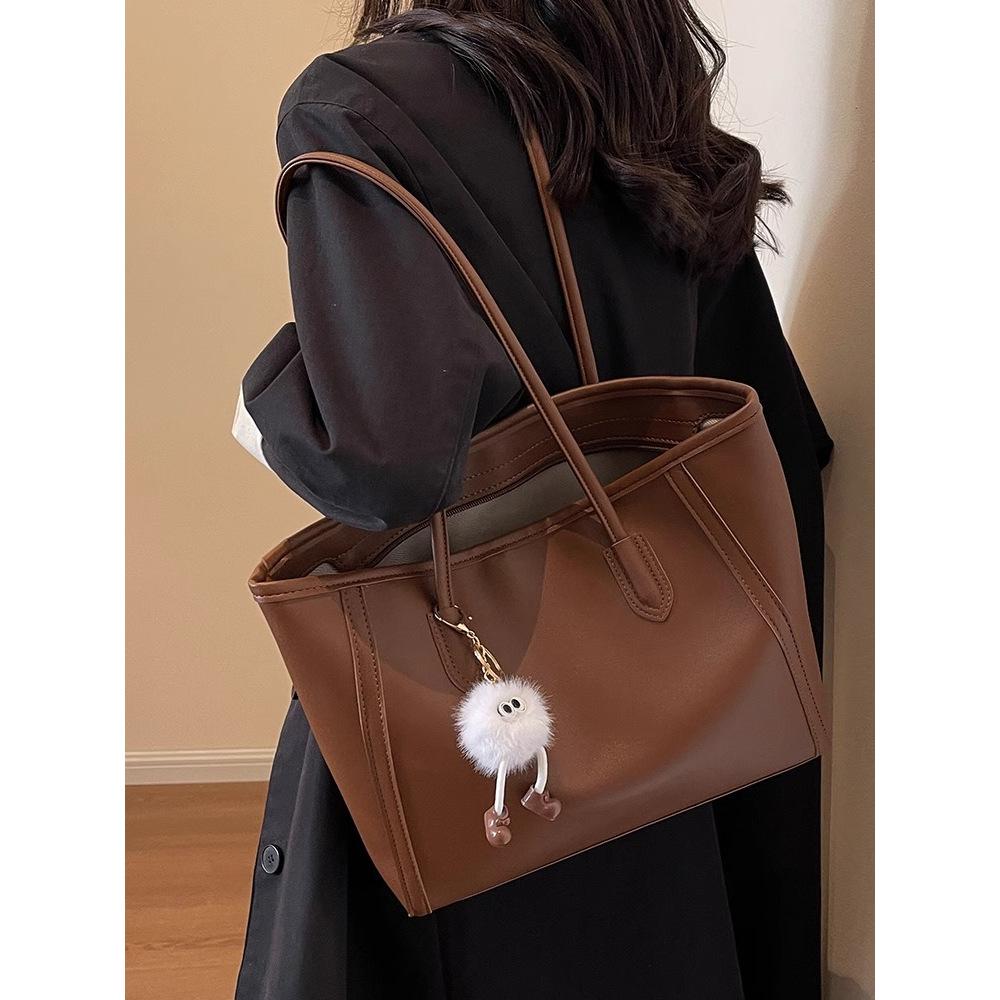 Retro large-capacity bag women's bag 2025 new trendy Korean version versatile tote bag fashionable shoulder commuter bag