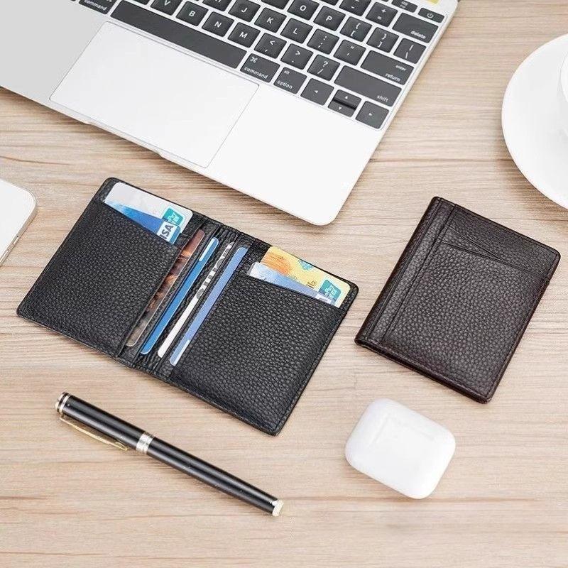 Men Slim RFID Blocking Wallet PU Leather Card Holder Minimalist Front Pocket Wallet Thin Bifold Credit Card Case Money Clip Wallet
