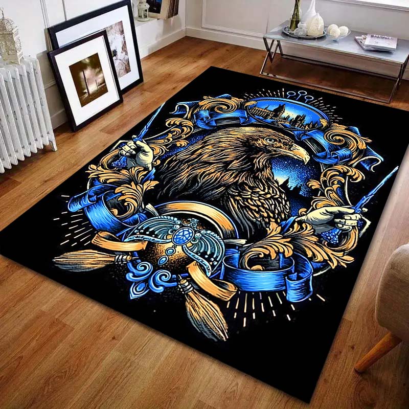 Multiple sizes Eagle emblem magical theme Carpet for Living Room Bedroom Sofa Home Decor Rus Non-slip Floor Mat Luxury Gift