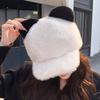 1pc Bear Ears Baseball Hat for Women,cute Plush Cold Warm Adjustable Head Cap,Suitable for Daily Wear,Christmas,Travel,Holiday