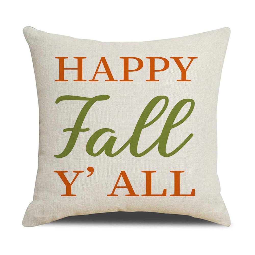 Colorful English Letters Autumn Linen Pillow Covers Home Furnishings Modern Simple Sofa Cushions