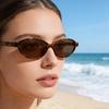 Modern Oval Design Sunglasses Lightweight PC Frame Sun Glasses Advanced Uv400 Protections Lens For Summer Outings
