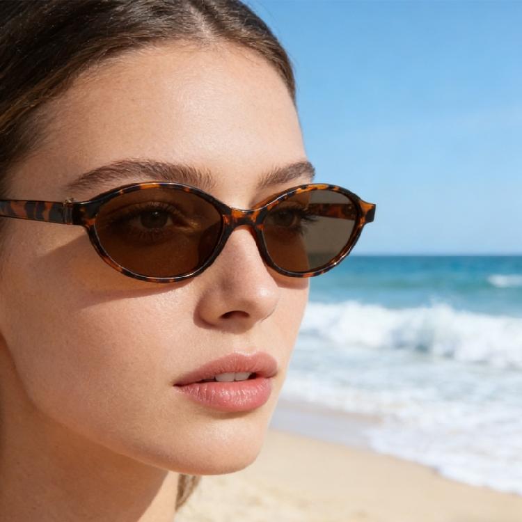Modern Oval Design Sunglasses Lightweight PC Frame Sun Glasses Advanced Uv400 Protections Lens For Summer Outings