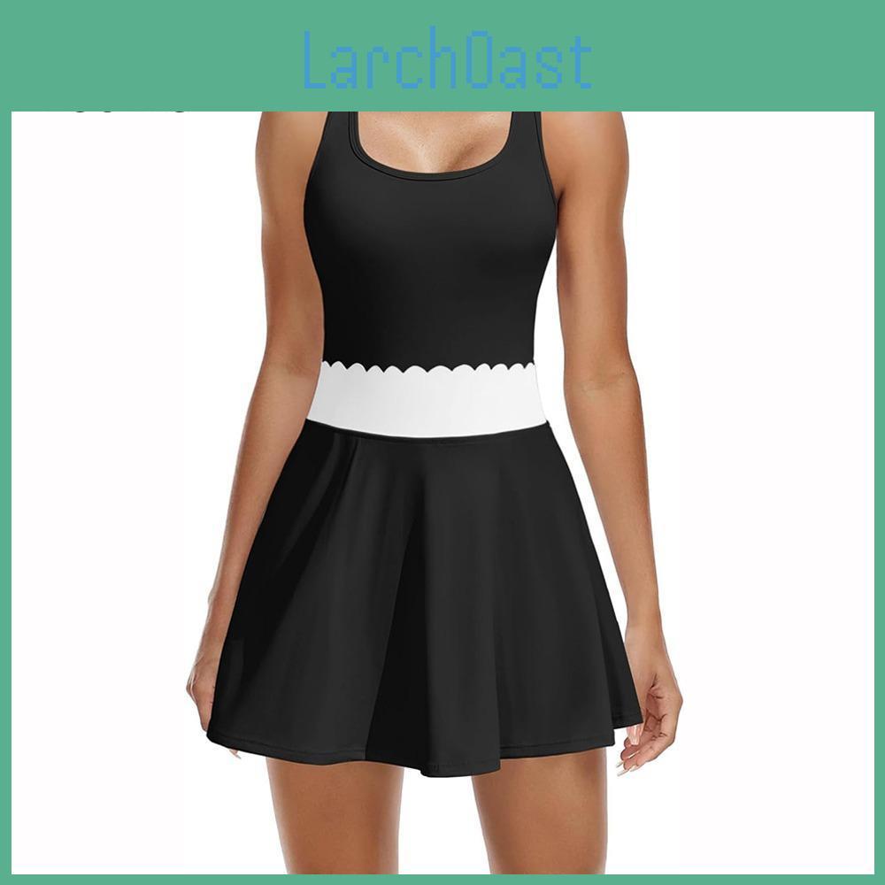 With Tennis Charmleaks Womens Dress Builtin Shorts Scalloped Golf Dress Racerback Athletic Skirts