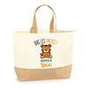 Tote Bag - PLANETEE - Magali Bas Les Pattes Tigre - Jute Printed In France - Large Capacity - Sturdy Handles
