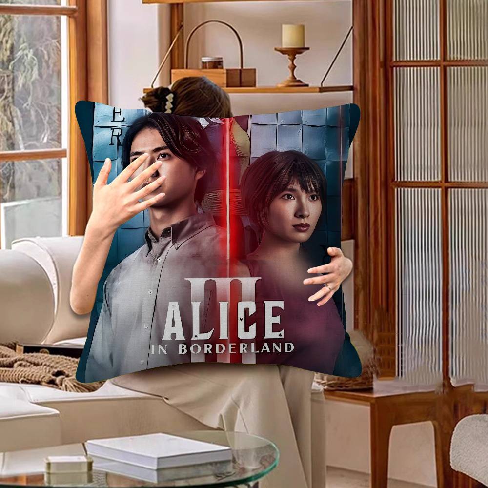 Hot TV A-Alice In Borderland Season Cushion Cover Polyester Sofa Cushions Decorative Throw Pillows Home Decoration Pillowcover