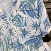 Strapping Rural Plant Floral Print Cuban Collar Short Sleeve Printed Shirt Men's Hawaiian Japanese-Style Retro Hong Kong Style Casual Top