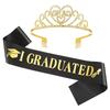 Graduated Satin Sash Glitter Crown For Graduation Party Decoration Photo Booth Props Bachelor Graduated Supplies