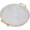 Decor Round Serving Tray, Gold Handle Round Serving Tray Display Gold Multifunctional for Desserts (Transparent)