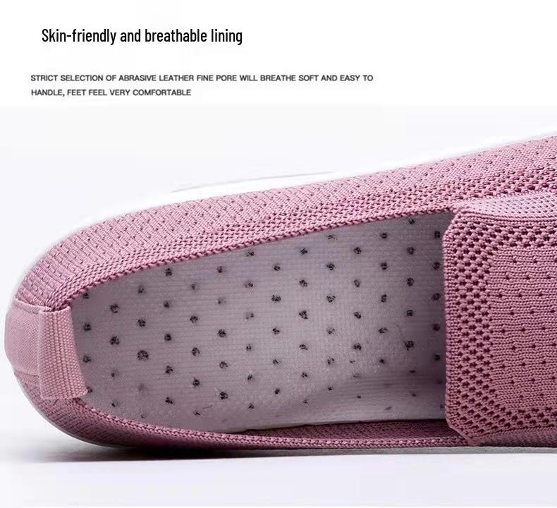 Women's Casual Summer Mesh Slip-on Shoes - Soft, Comfortable, Breathable, Versatile for Middle-aged and Elderly