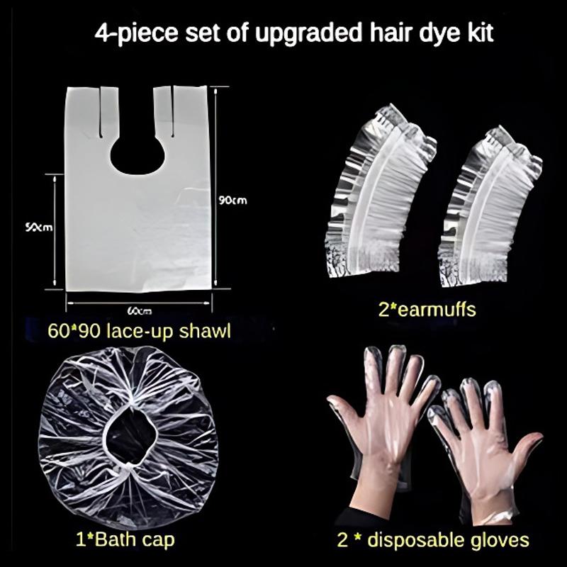 4-In-1 Hair Dye Tool 25Pcs Disposable Hair Dyeing Kit 4-Piece Set Cape Overcoat Earmuffs Shower Cap Gloves And Protective Gear