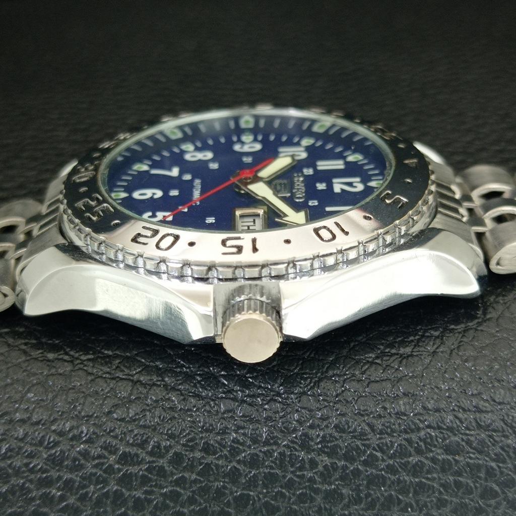 VINTAGE REFURBISHED SEIKO 5 AUTOMATIC JAPAN MENS BLUE COLOR DIAL WATCH a442113-4