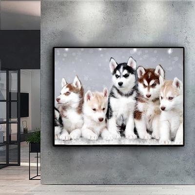 Pittura diamante 5D fai da te Un gruppo di cani Set ricamo diamante completo Mosaico Arte Immagine di strass Decor Regalo