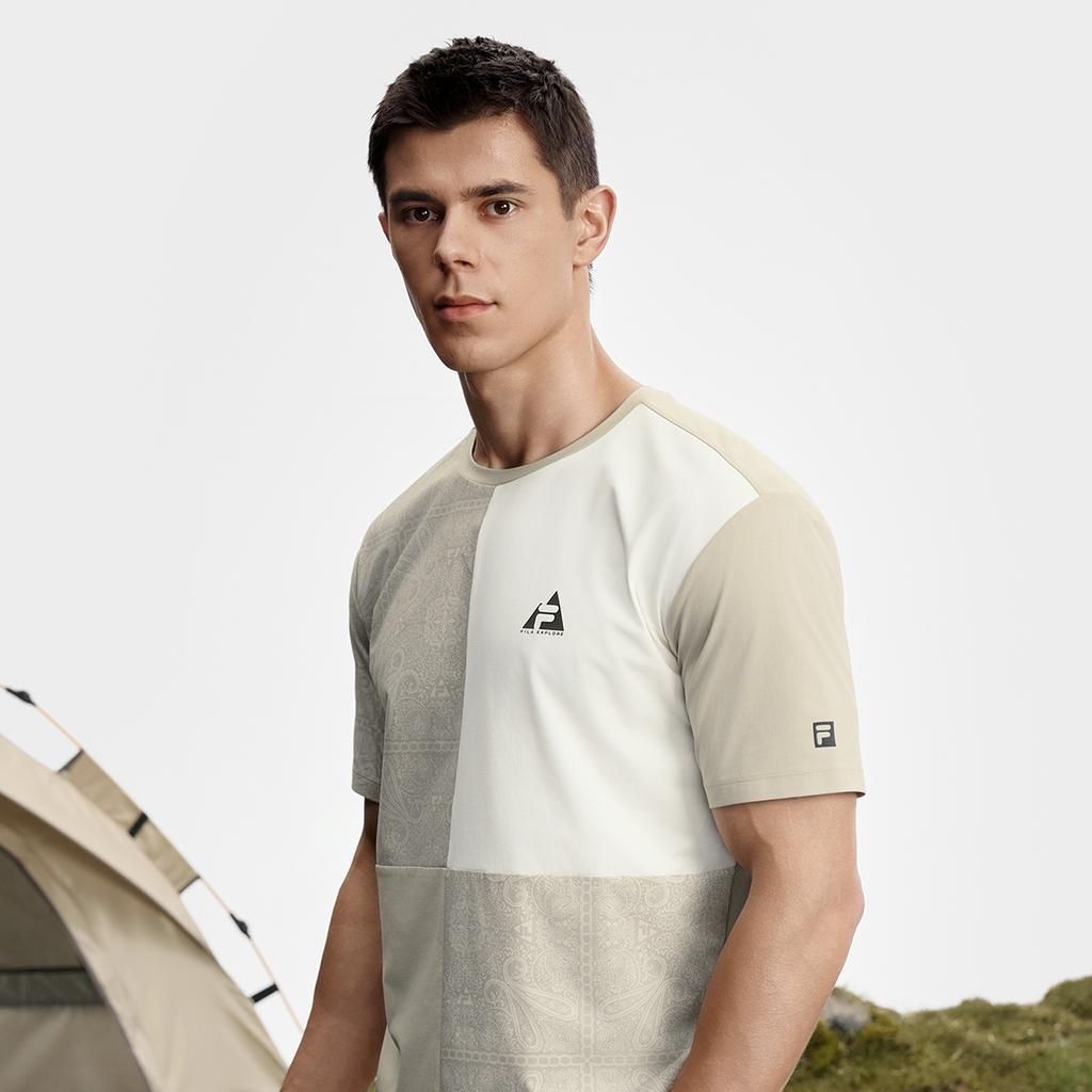 New FILA Explorer T Shirts Men's Oat Khaki DK A11M537117F-DK
