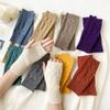 Half Finger Gloves for Women Winter Soft Warm Wool Knitting Arm Gloves Soft Warm Half Finger Handschoenen Unisex Mitten Guantes