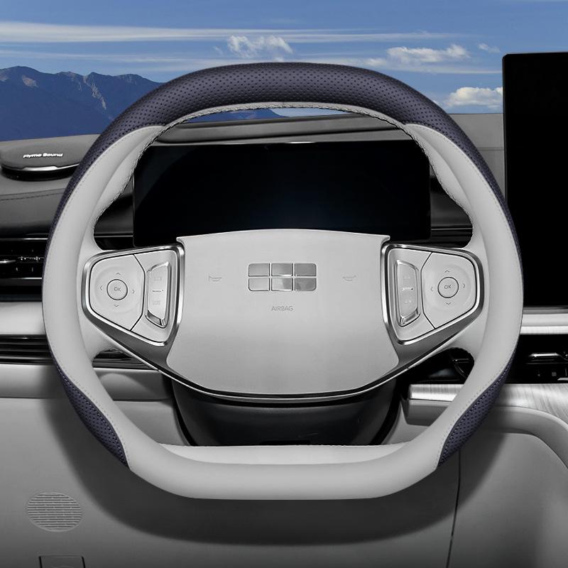 Genuine Leather Steering Wheel Cover for 2024 Geely Galaxy E5