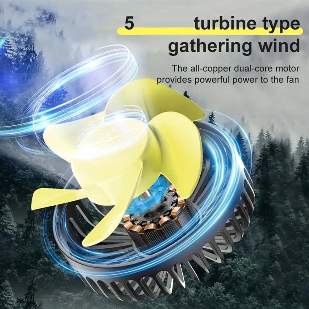 Car Seat Cooling Fan USB Dual Head Fan 360 Degree Rotation Neck Cooler Automotive Electric Fan 3 Speeds Car Accessories