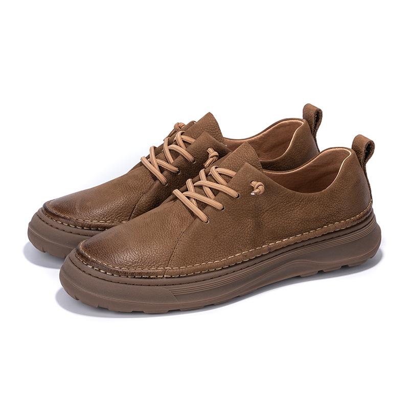 Men's Shoes Spring and Summer Cowhide Retro Low-top Leather Shoes Men's Soft-soled Breathable Leather Casual Men's Shoes