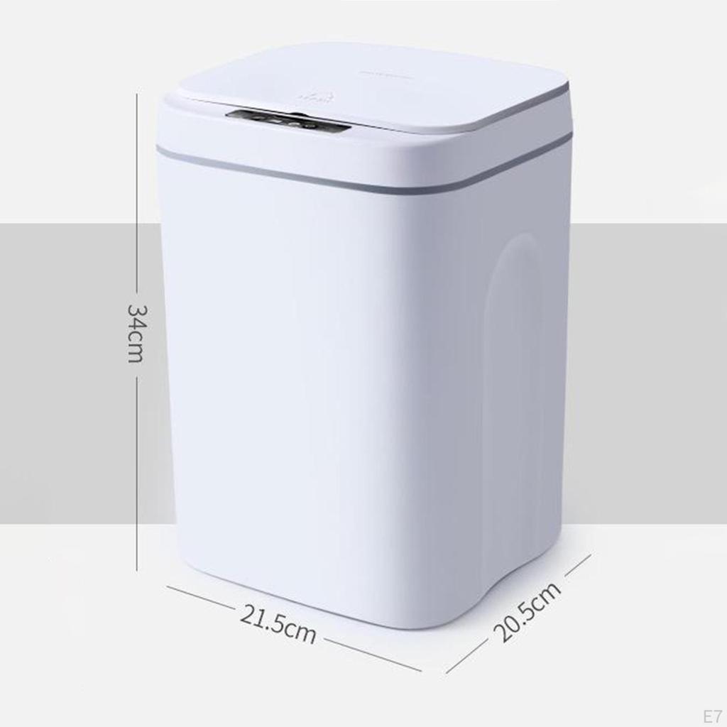 Small Bathroom Trash Can with Lid, Plastic Rectangular Kitchen Garbage