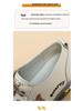Women's White Leather Slip-On Sneakers - Spring/Autumn, Soft Sole, Butterfly Design, Casual Flats, Plus Sizes Available