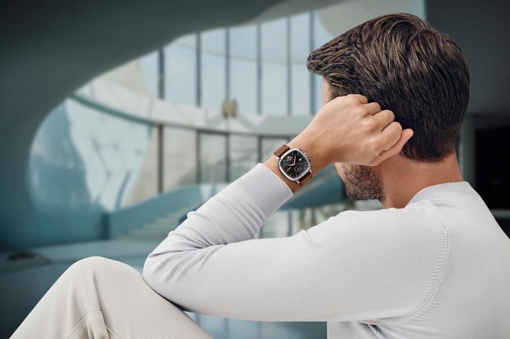 WENGER VINTAGE CLASSIC CHRONO Watch with Stainless Steel Case Black Brown Recycled Leather Quartz 50m Water Gift Idea Men's (316L), Dial, Strap,