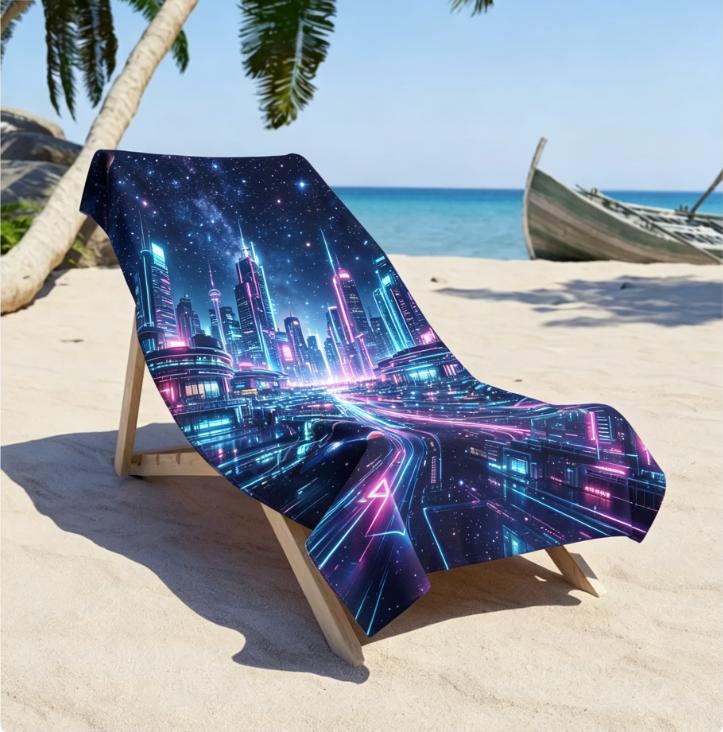 Psychedelic Galaxy Space Beach Towel Microfiber Sand Free Quick Dry Cosmic Nebula Astronaut Print Soft Absorbent for Summer&Pool