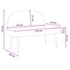 Padded Bench with Backrest Light Grey 110 X 60 X 76 Cm Velvet