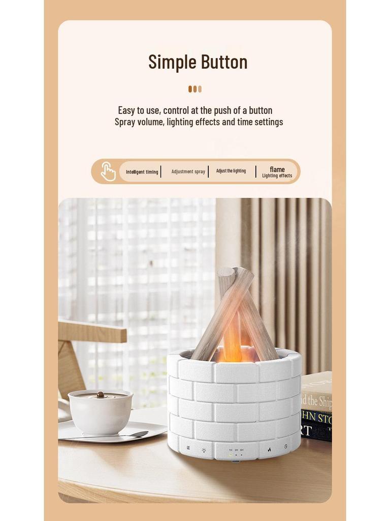 Bonfire Flame Aroma Diffuser: Creative Atmosphere Light & Humidifier for Home or Office
