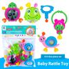 Infant and Toddler Chewable Teether Rattle Set 0-1 Year Old Baby Soft Rubber Hand Grip Ball Bag Rattle