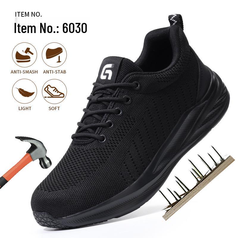 Men's Summer Breathable Safety Shoes: Anti-Smash, Anti-Puncture, Wear-Resistant for Long Hours on Construction Sites