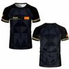 T-shirt da allenamento da calcio a maniche corte con stampa 3D da uomo per l'estate
