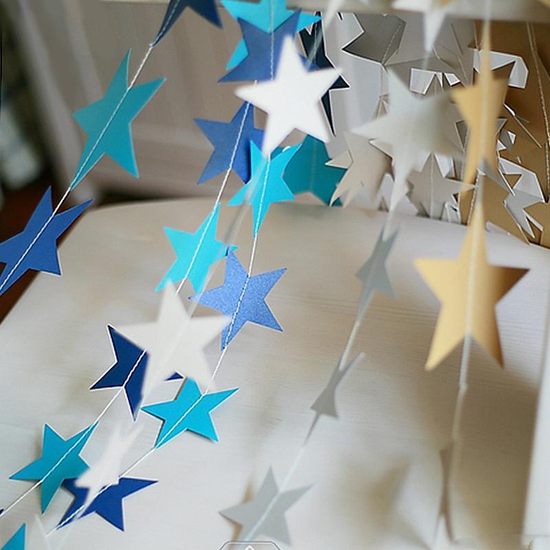 Star Paper Garland Banner Bunting Drop Baby Shower Wedding Party Decoration