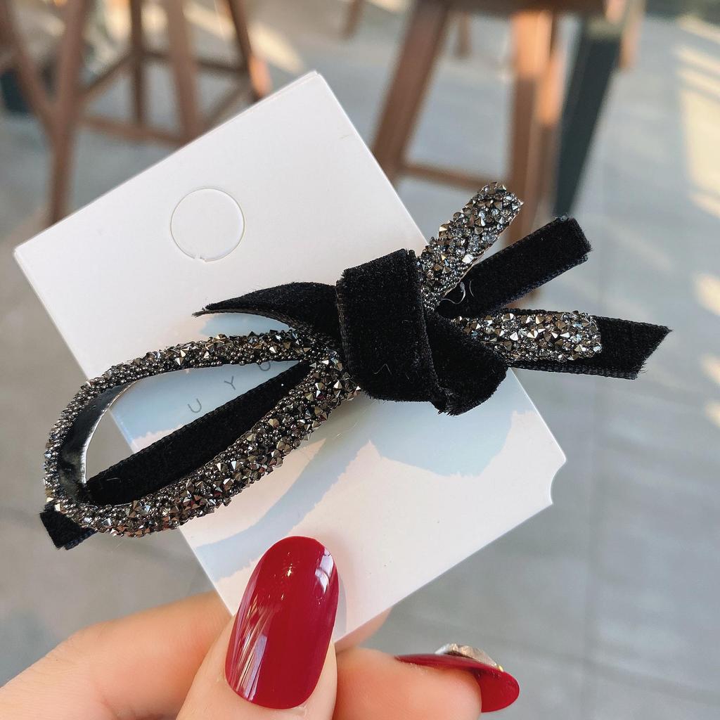 Vintage Korean Bow Hairpin - Chic Side Clip for Bangs