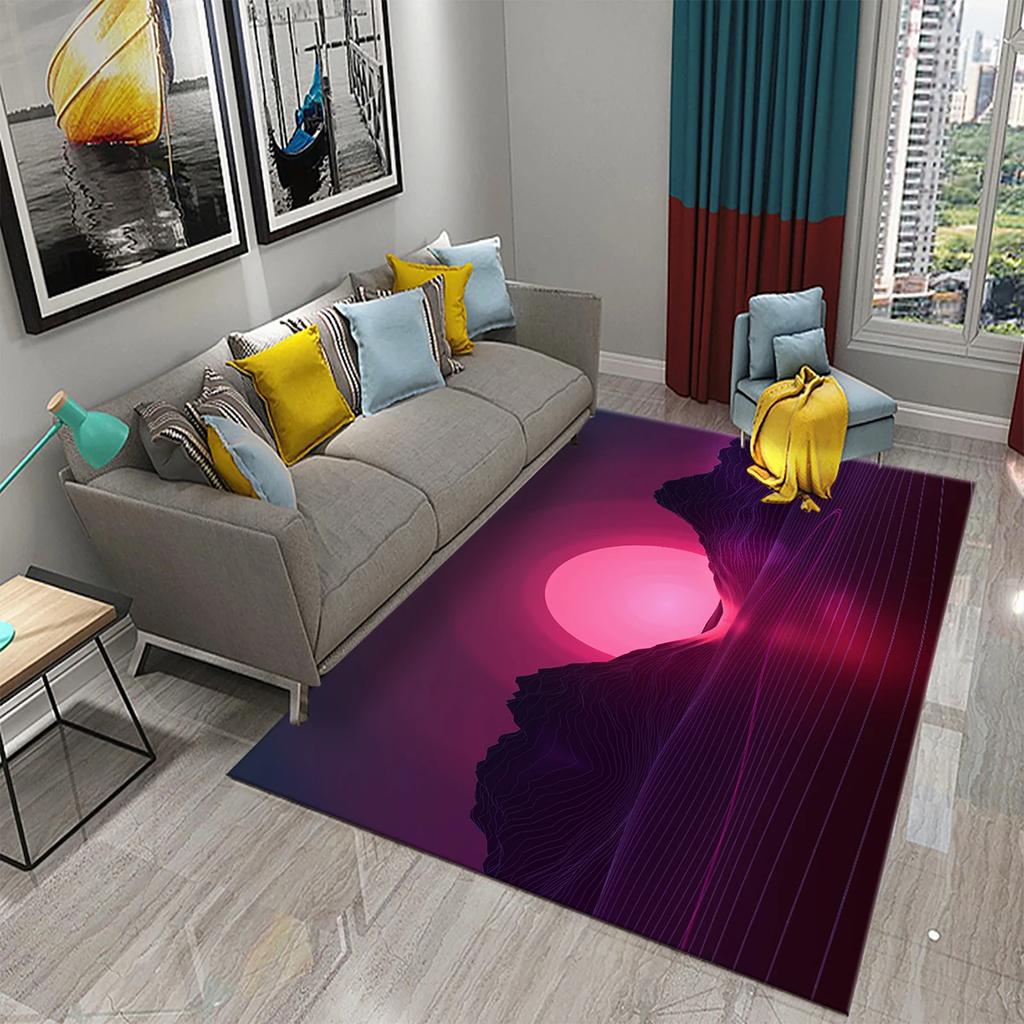 Purple Carpet Modern Art Rug Printed Rectangle Area Rugs for Adult Yoga Mats Living Room Bedroom Flat Mat Decorative Door Mat