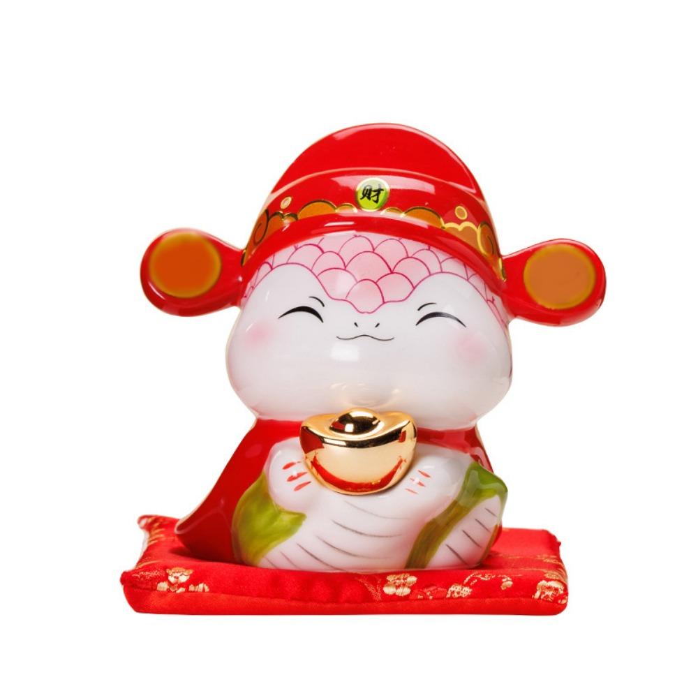 

Cute Snake Money Box Creative Ceramic Piggy Bank Desktop Ornaments God of Wealth Decoration