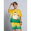 Kids Set Anime Cartoon Chicken Printed Kids T-shirt and Shorts 2 Piece Set Summer Casual Outdoor Boys and Girls Outfit Kids Clothing