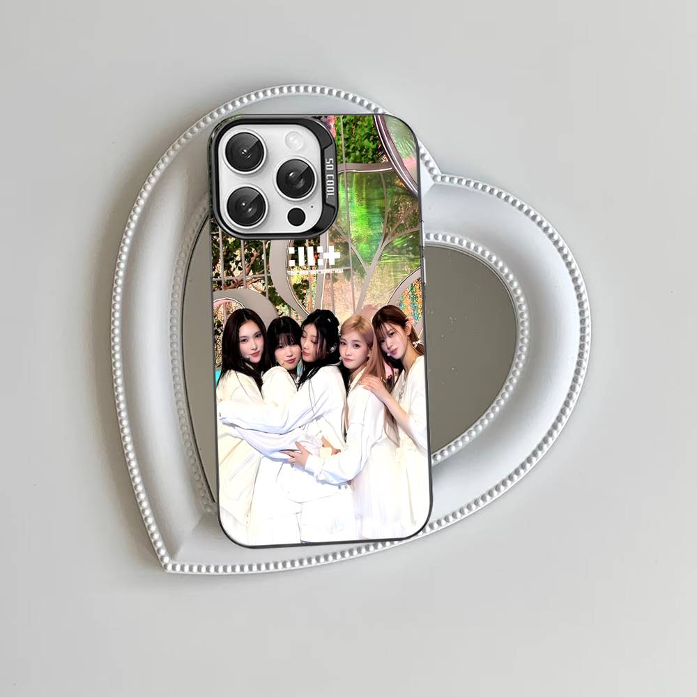 I-illit KPOP For Iphone 15 14 13 Plus 17 16 12 11 Pro Max Matte Colored Silver Luxury Phone Cover
