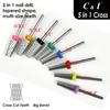 C & I 5 in 1 Multi-function Tapered Shape Nail Drill, Cross Teeth Edition, Professional Drill Bit for Nail Manicure Machine (Double Fine - XXF)