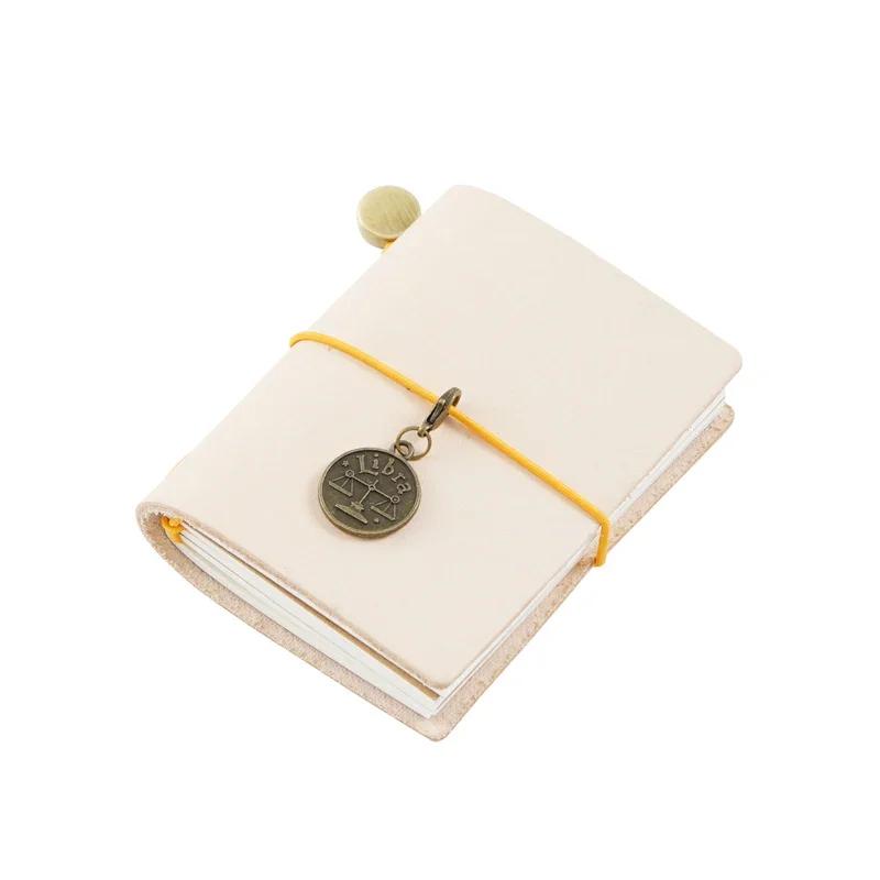 Fromthenon Traveler's Notebook Mini Loose-leaf Notebook Top Layer Leather Pocket Planner Notebooks for Students Stationery