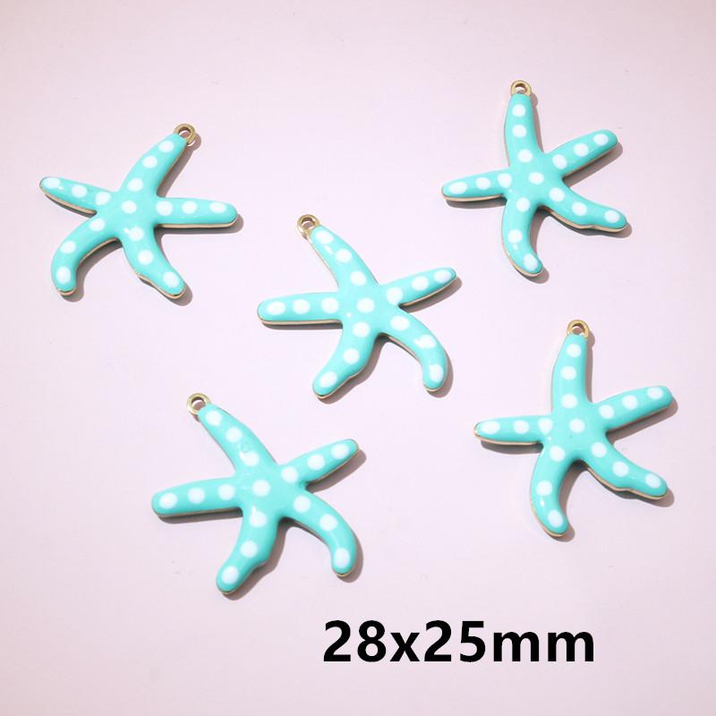 10pcs 2-Sizes Stainless Steel Starfish Charms Pendant Enamel DIY Jewelry Making Accessories Findings Bracelet Necklace Earrings